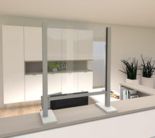 Lade das Bild in den Galerie-Viewer, Hustenschutz | Hygienetrennwand | Thekenaufsatz | Aluminiumzierrahmen -Hygienetrennwand - I-Systeme.com - Imbusch Systemmoebel gmbh